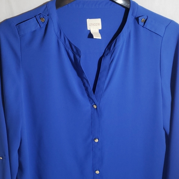 Chico Blouse, Tunic, Royal Blue, Size XS - Picture 6 of 7